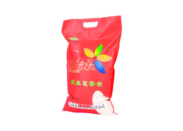 Китай Риса уплотнения пластмассы 3 мешки бортового упаковывая с печатанием полного цвета PA ручки покрынным PE поставщик