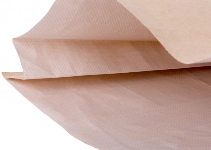 Сплетенный пластичный бумажный мешок с 3 бортовым уплотнением PP прокатал материал бумаги Kraft