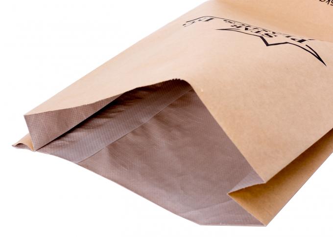 Водоустойчивая таможня напечатала мешки, PP сплетенные мешки еды бумаги Kraft определяет/створка двойника